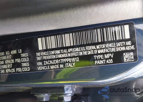 2023 Jeep Renegade Upland 4X4 из США, поврежденный, VIN ZACNJDB17PPP61612